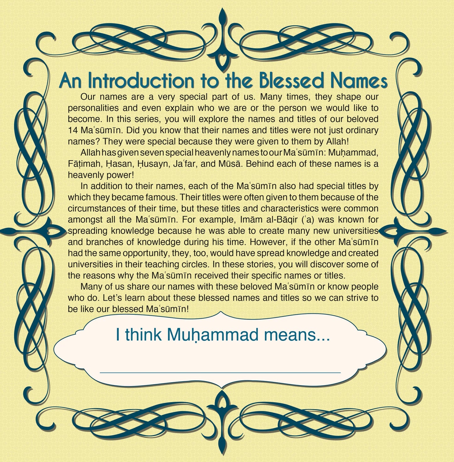 Blessed Names