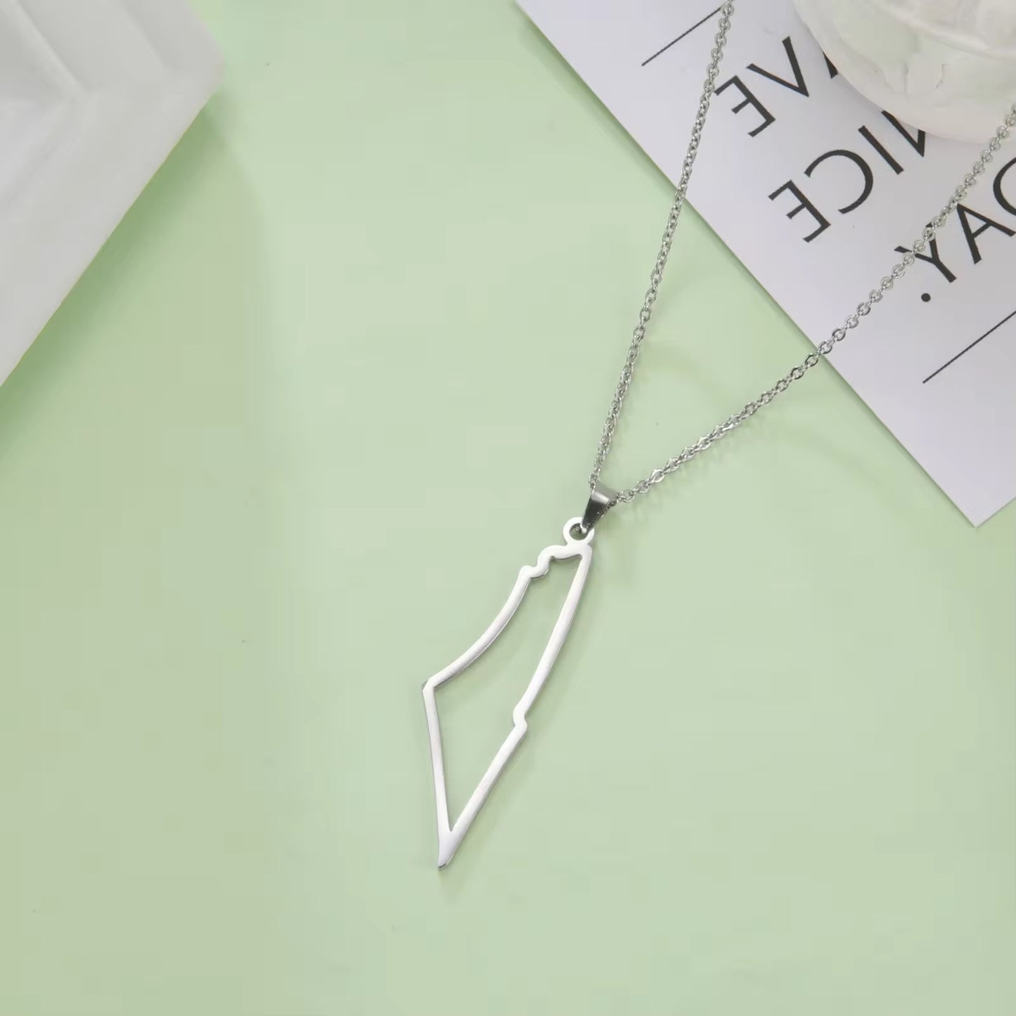 Palestine Map Outline Necklace