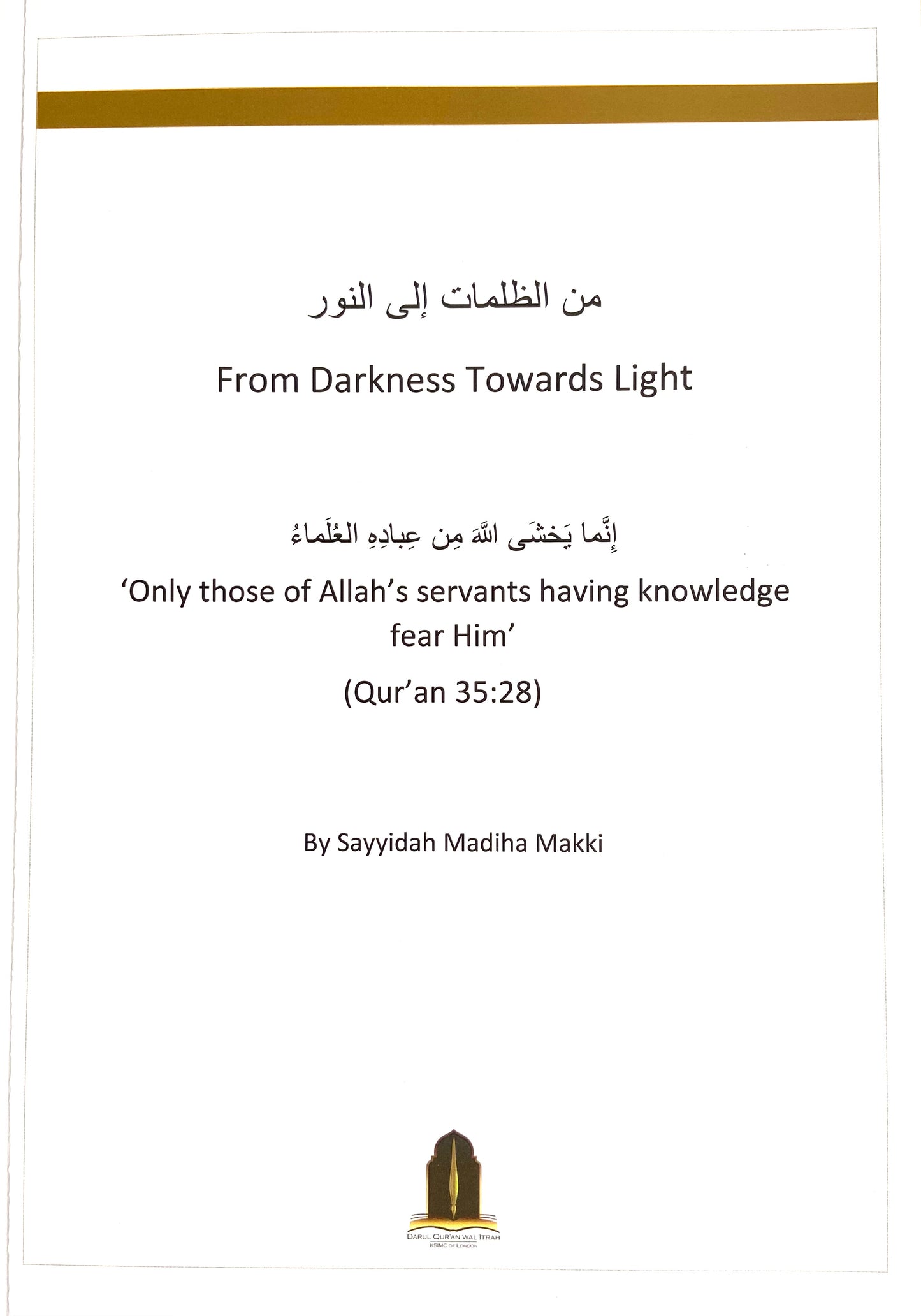 From Darkness Towards Light Booklet - Step 2