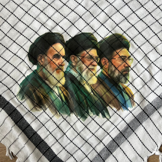 Printed Keffiyeh Scarf - White