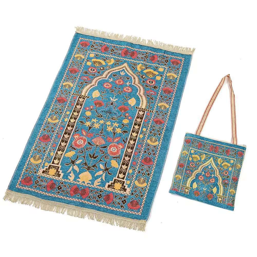 Floral Prayer Mat with Handbag