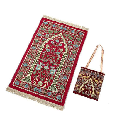 Floral Prayer Mat with Handbag