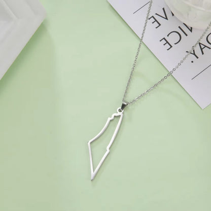 Palestine Map Outline Necklace