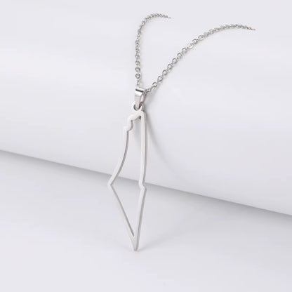 Palestine Map Outline Necklace
