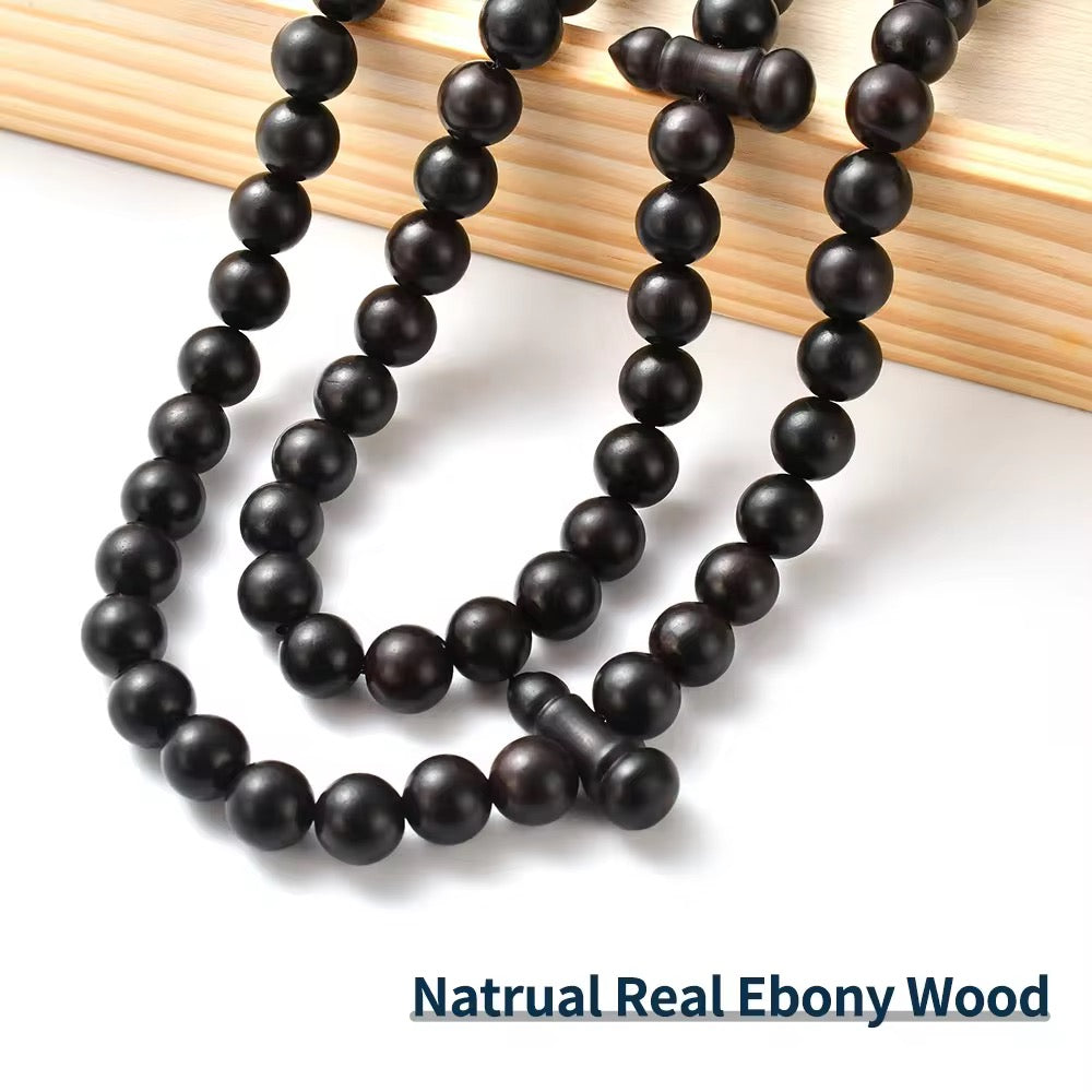 Real Ebony Wood Tasbih – 99 Islamic Prayer Beads