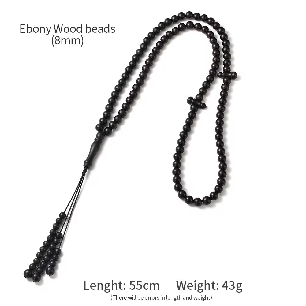 Real Ebony Wood Tasbih – 99 Islamic Prayer Beads