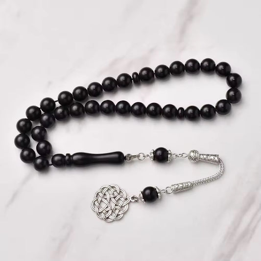 Black Resin Tasbih with Fragrance – 33 Beads