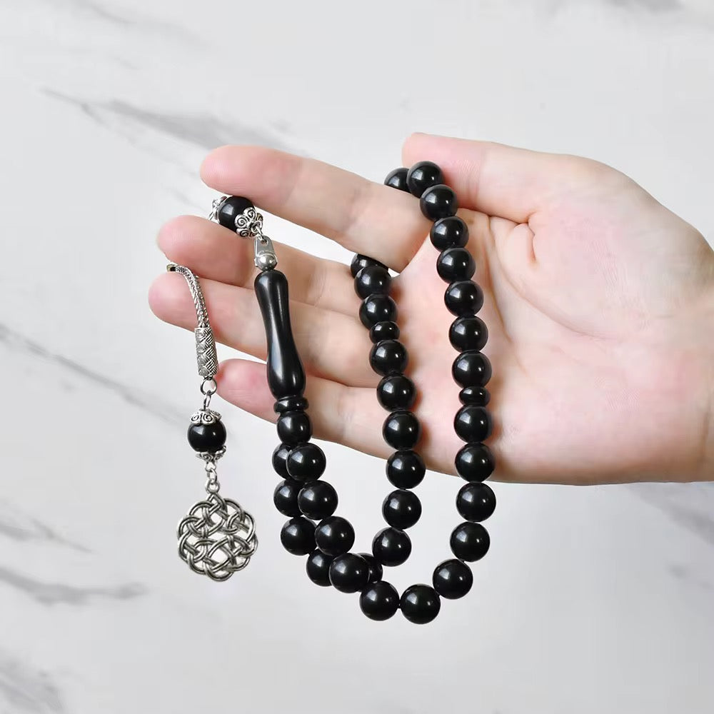 Black Resin Tasbih with Fragrance – 33 Beads