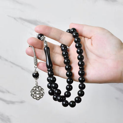 Black Resin Tasbih with Fragrance – 33 Beads