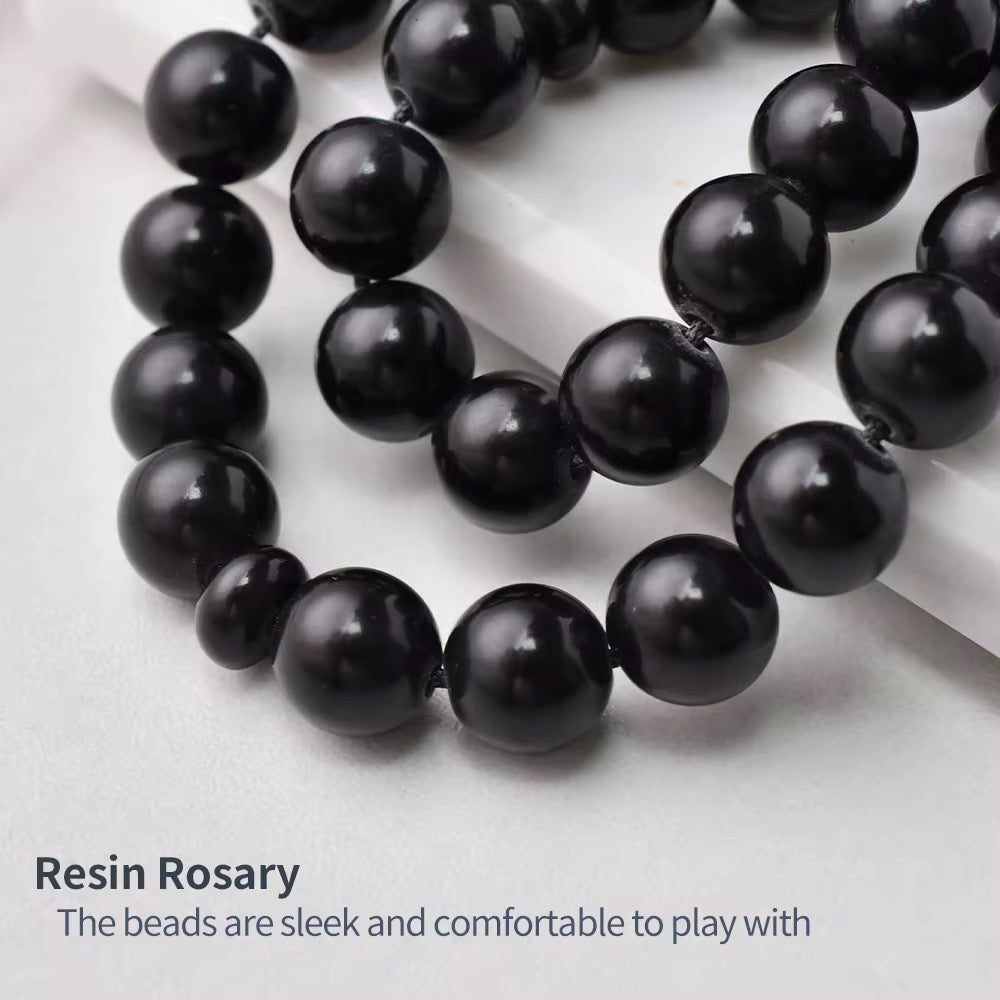Black Resin Tasbih with Fragrance – 33 Beads