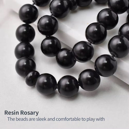 Black Resin Tasbih with Fragrance – 33 Beads