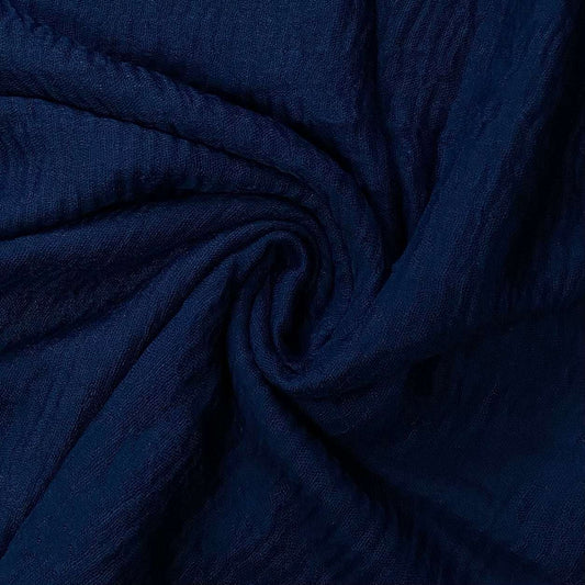 Crinkle Cotton Hijab - Navy Blue