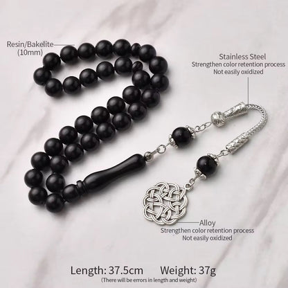 Black Resin Tasbih with Fragrance – 33 Beads - House of Taha