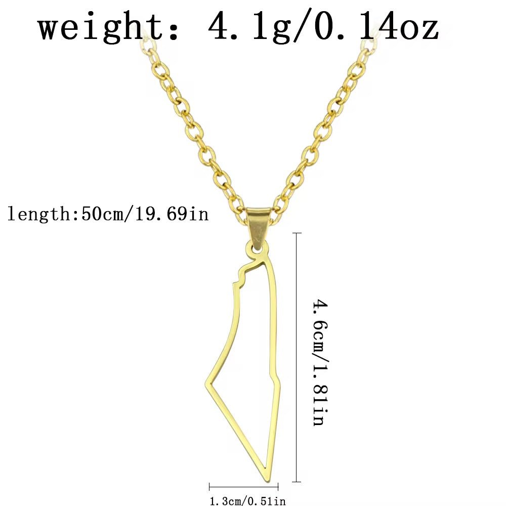 Palestine Map Outline Necklace - House of Taha