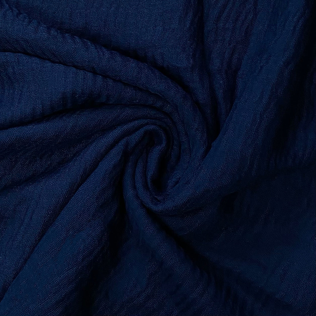 Crinkle Cotton Hijab - Navy Blue