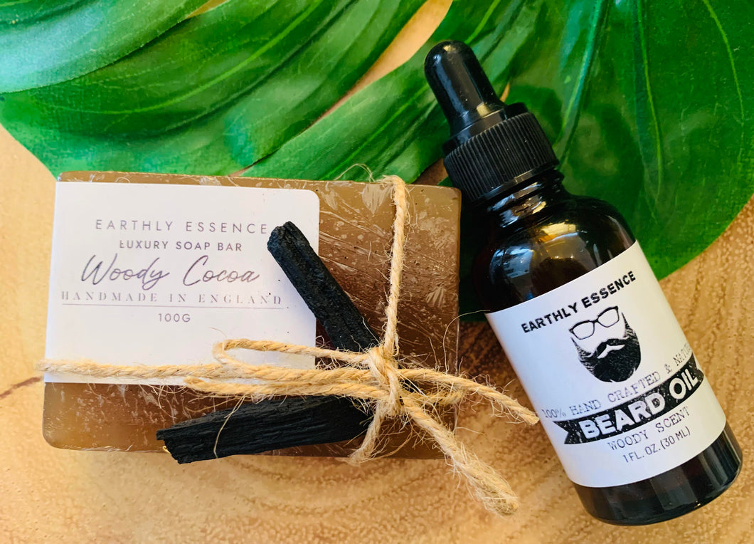 BUNDLE: Woody Beard Oil & Woody Cocoa Soap Bar
